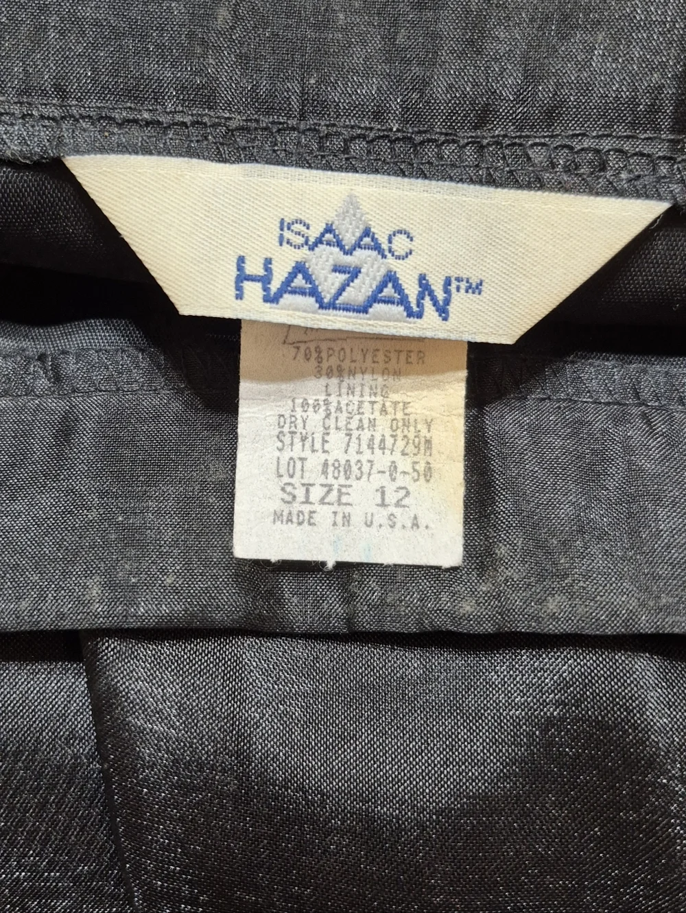 Isaac Hazan Vintage Taffeta Formal Skirt Size 12 Black - Picture 7 of 8